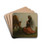 A shepherdess knitting by Jean-Franois Millet Drink Coasters - set of 4