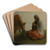 A shepherdess knitting by Jean-Franois Millet Art Drink Coaster set