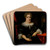 Portrait of a lady by Nicolaes Maes Art Drink Coaster set