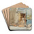 A Woman In A Boat At The Pier by Albert Edelfelt Art Drink Coaster set