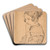 Portrt af en ung dame, 3-4 profil mod venstre by Johan Thomas Lundbye Art Drink Coaster set