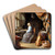A Woman playing a Clavichord by Gerrit Dou Art Drink Coaster set A Woman playing a Clavichord by Gerrit Dou Art Drink Coaster set
