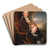 Edward George Lind And His Son, Montague by Sir William Beechey Art Drink Coaster set Edward George Lind And His Son, Montague by Sir William Beechey Art Drink Coaster set