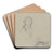 Studienblatt; Aufblickendes Bauernmdchen sowie ein Menschenauflauf by Jakob Becker Art Drink Coaster set