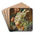 Still life with lilies, poppies, plums, melons and grapes on a ledge with insects by Paul Theodor Van Brussel Art Drink Coaster set Still life with lilies, poppies, plums, melons and grapes on a ledge with insects by Paul Theodor Van Brussel Art Drink Coaster set