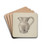 Pitcher by Charles Caseau Drink Coasters - set of 4 Pitcher by Charles Caseau Drink Coasters - set of 4