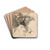 Study of a Female Dancer by Otto Greiner Drink Coasters - set of 4