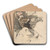 Study of a Female Dancer by Otto Greiner Art Drink Coaster set
