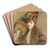Lady In A Feather Hat by Paul Csar Helleu Art Drink Coaster set