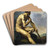 Nude Warrior with a Spear by Thodore Gricault Art Drink Coaster set