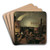 The inside of a forge by Franz Eybl Art Drink Coaster set
