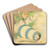 Pig rolls down the hill in a barrel by Leonard Leslie Brooke Art Drink Coaster set