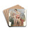 Girl With Two Dancing Children by Continental School Drink Coasters - set of 4