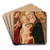 Madonna and Child with Saint John the Baptist and Saint Francis by Domenico di Zanobi Art Drink Coaster set