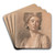 tude pour un portrait de femme by Antoine Vestier Art Drink Coaster set