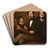 Self-portrait with his sons Carlos and Vicente by Antonio Mara Esquivel Art Drink Coaster set