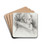 Profile Portrait of Mlle. Egl Leg by Eugne Devria Drink Coasters - set of 4 Profile Portrait of Mlle. Egl Leg by Eugne Devria Drink Coasters - set of 4