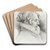 Profile Portrait of Mlle. Egl Leg by Eugne Devria Art Drink Coaster set Profile Portrait of Mlle. Egl Leg by Eugne Devria Art Drink Coaster set