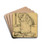 Kaketoe op zitstok met voederbakken by Theo van Hoytema Drink Coasters - set of 4