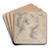 The Head and Shoulders of a Woman in Profile by Gregorio Pagani Art Drink Coaster set