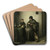 A Woman Slicing Bread by Johannes Christiaan Janson Art Drink Coaster set A Woman Slicing Bread by Johannes Christiaan Janson Art Drink Coaster set