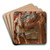 Madonna and Child between the Archangel Michael and Saint Francis by Workshop of Santi di Tito Art Drink Coaster set