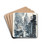Straatje met gezicht op de St. Nicolaaskerk te Monnickendam by Martin Monnickendam Drink Coasters - set of 4