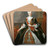 Portrait of Maria Josepha of Austria by Louis de Silvestre Art Drink Coaster set Portrait of Maria Josepha of Austria by Louis de Silvestre Art Drink Coaster set