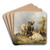 A Bull And Cows In A Landscape by Thomas Sidney Cooper Art Drink Coaster set