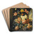 Still life with tulips, roses and fruit by Josef Holstayn Art Drink Coaster set