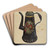 Toleware Coffee Pot by Mina Lowry Art Drink Coaster set Toleware Coffee Pot by Mina Lowry Art Drink Coaster set