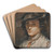 Portrait d'homme au chapeau by Antoine Lebel Art Drink Coaster set