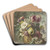 Blumenstrau in einem figurativ mit einem Putto gestaltenen Topf, dabei ein Vogelnest, im Hintergrund eine Statue by Willem van Leen Art Drink Coaster set Blumenstrau in einem figurativ mit einem Putto gestaltenen Topf, dabei ein Vogelnest, im Hintergrund eine Statue by Willem van Leen Art Drink Coaster set