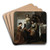 The Sleeping Officer by Jacob Ochtervelt Art Drink Coaster set