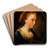Portrait of a young girl by Gerrit Dou Art Drink Coaster set Portrait of a young girl by Gerrit Dou Art Drink Coaster set
