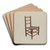 Wooden chiar by Clyde L. Cheney Art Drink Coaster set