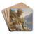 Sommerliche Landschaft mit Blick auf den Hallsttter See by Leopold Munsch Art Drink Coaster set