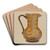 Glass Pitcher by American 20th Century Art Drink Coaster set