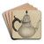 Silver Teapot by Amelia Tuccio Art Drink Coaster set