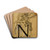 Lettre orne N by Luc-Olivier Merson Drink Coasters - set of 4 Lettre orne N by Luc-Olivier Merson Drink Coasters - set of 4