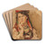 Portrait of a Young Lady in Traditional Costume by Konstantin Egorovich Makovsky Art Drink Coaster set