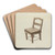 Small Wooden Chair by Majel G. Claflin Art Drink Coaster set