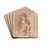Back View of a Seated Nude Youth Facing Left by Annibale Carracci Drink Coasters - set of 4