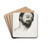 Head of a Man by Eugne Devria Drink Coasters - set of 4 Head of a Man by Eugne Devria Drink Coasters - set of 4