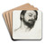 Head of a Man by Eugne Devria Art Drink Coaster set Head of a Man by Eugne Devria Art Drink Coaster set