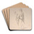 Jeune homme avec fleur en costume XVe s. by Jacques-Raymond Brascassat Art Drink Coaster set