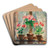 Geraniums by Pierre-Eugne Montzin Art Drink Coaster set Geraniums by Pierre-Eugne Montzin Art Drink Coaster set