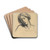 Study of aHead by Jean-Franois Millet Drink Coasters - set of 4 Study of aHead by Jean-Franois Millet Drink Coasters - set of 4