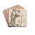 Two Tramps, a Man and a Woman by Rembrandt van Rijn Drink Coasters - set of 4