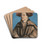 Portrait of a man in a red beret by Hans Holbein The Younger Drink Coasters - set of 4